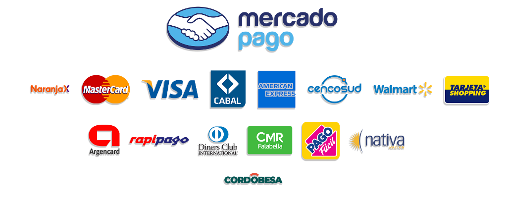 Mercado Pago, Visa, Mastercard, Pago Fácil, Rapipago y otros medios de pago